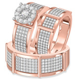 Photo of Corban 1 1/2 ct tw. Diamond Round Cluster Trio Set 14K Rose Gold [BT423R-C031]