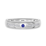 Photo of Evanthe 1/7 Carat T.W. Sapphire and Diamond Mens Wedding Band 10K White Gold [BT891WM]