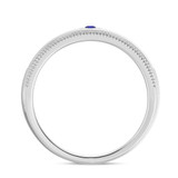 Photo of Evanthe 1/7 CT. T.W. Sapphire and Diamond Mens Wedding Band 14K White Gold [BT891WM]