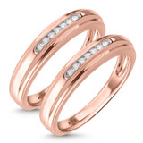 Photo of Effete 1/6 ct tw. Diamond Same Sex Mens Band Set 10K Rose Gold [WM521R]