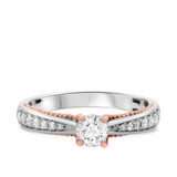 Photo of Forever 2/3 ct tw. Diamond Round Solitaire Engagement Ring 14K White Gold [BT448WE-R038]
