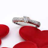 Photo of Forever 2/3 ct tw. Diamond Round Solitaire Engagement Ring 14K White Gold [BT448WE-R038]