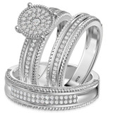 Photo of Zuri 1/2 ct tw. Diamond Round Cluster Trio Set 10K White Gold [BT424W-C030]