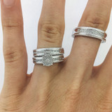 Photo of Zuri 1/2 ct tw. Diamond Round Cluster Trio Set 14K White Gold [BT424W-C030]