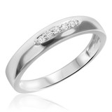 Photo of Amor 1/5 ct tw. Diamond Same Sex Mens Band Set 10K White Gold [BT522WM]