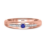 Photo of Erica 1/7 Carat T.W. Sapphire and Diamond Mens Wedding Band 10K Rose Gold [BT893RM]