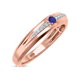 Photo of Erica 1/7 Carat T.W. Sapphire and Diamond Mens Wedding Band 10K Rose Gold [BT893RM]