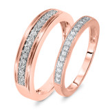 Photo of Enchanted 1/4 ct tw. Diamond Wedding Band Set 10K Rose Gold [WB579R]