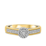 Photo of Affiance 1/4 ct tw. Diamond Fancy Cluster Engagement Ring 14K Yellow Gold [BT449YE-C000]