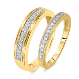 Photo of Enchanted 1/4 ct tw. Diamond Wedding Band Set 14K Yellow Gold [WB579Y]