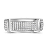 Photo of Amity 1 1/4 ct tw. Diamond Princess Cluster Trio Set 14K White Gold [BT425WL]