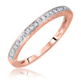 Photo of Allure 1/8 ct tw. Diamond Wedding Band Set 14K Rose Gold [BT580RL]