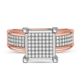 Photo of Affy 1 1/4 ct tw. Diamond Princess Cluster Trio Set 14K Rose Gold [BT426RE-C028]