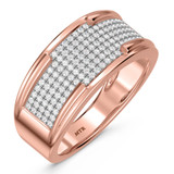 Photo of Affy 1 1/4 ct tw. Diamond Princess Cluster Trio Set 14K Rose Gold [BT426RM]