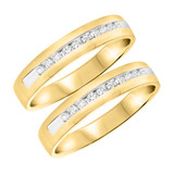 Photo of Arabella 1/2 ct tw. Diamond Same Sex Mens Band Set 14K Yellow Gold [WM532Y]
