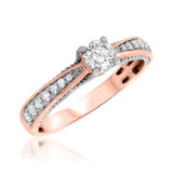 Photo of Forever 1 Carat T.W. Diamond Round Solitaire Bridal Set 10K Rose Gold [BT448RE-R038]