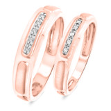 Photo of Courtesan 1/15 ct tw. Diamond Wedding Band Set 10K Rose Gold [WB583R]