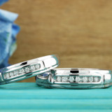 Photo of Courtesan 1/15 ct tw. Diamond Wedding Band Set 10K Rose Gold [WB583R]