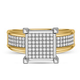 Photo of Affy 1 1/4 ct tw. Diamond Princess Cluster Trio Set 14K Yellow Gold [BT426YE-C028]