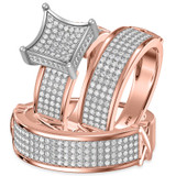 Photo of Affinity 1 1/4 ct tw. Diamond Fancy Cluster Trio Set 10K Rose Gold [BT427R-C034]