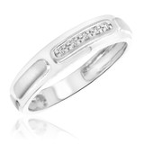Photo of Courtesan 1/15 ct tw. Diamond Wedding Band Set 10K White Gold [BT583WM]