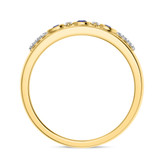 Photo of Kana 1/5 CT. T.W. Sapphire and Diamond Mens Wedding Band 14K Yellow Gold [BT895YM]