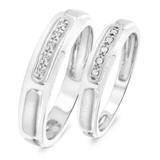 Photo of Courtesan 1/15 ct tw. Diamond Wedding Band Set 14K White Gold [WB583W]