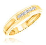 Photo of Courtesan 1/15 ct tw. Diamond Wedding Band Set 10K Yellow Gold [BT583YM]
