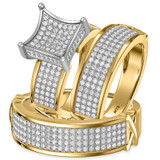 Photo of Affinity 1 1/4 ct tw. Diamond Fancy Cluster Trio Set 10K Yellow Gold [BT427Y-C034]