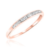 Photo of Culverette 1/4 ct tw. Diamond Wedding Band Set 14K Rose Gold [BT584RL]