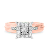Photo of Harmonee 1/2 ct tw. Diamond Princess Cluster Trio Set 10K Rose Gold [BT428RE-C033]