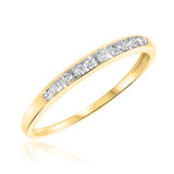 Photo of Culverette 1/4 ct tw. Diamond Wedding Band Set 10K Yellow Gold [BT584YL]
