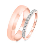 Photo of Elle 1/3 ct tw. Diamond Wedding Band Set 10K Rose Gold [WB586R]