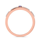 Photo of Liana 1/7 CT. T.W. Sapphire and Diamond Mens Wedding Band 10K Rose Gold [BT898RM]