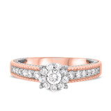 Photo of Blushing 1/2 ct tw. Diamond Round Cluster Engagement Ring 14K Rose Gold [BT454RE-C000]