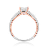 Photo of Blushing 1/2 ct tw. Diamond Round Cluster Engagement Ring 14K White Gold [BT454WE-C000]