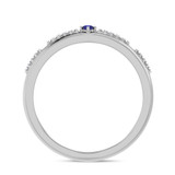 Photo of Liana 1/7 CT. T.W. Sapphire and Diamond Mens Wedding Band 14K White Gold [BT898WM]