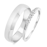 Photo of Wilhelmina 1/6 ct tw. Diamond Wedding Band Set 14K White Gold [WB587W]