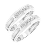 Photo of Courtesan 1/10 ct tw. Diamond Same Sex Mens Band Set 10K White Gold [WM583W]