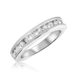 Photo of Elegance 1 ct tw. Diamond Wedding Band Set 10K White Gold [BT591WL]