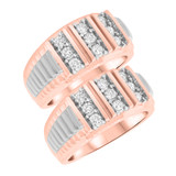 Photo of Noah 1 ct tw. Diamond Same Sex Mens Band Set 10K Rose Gold [WM619R]