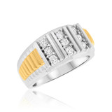 Photo of Noah 1 ct tw. Diamond Same Sex Mens Band Set 10K White Gold [BT619WM]