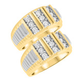 Photo of Noah 1 ct tw. Diamond Same Sex Mens Band Set 14K Yellow Gold [WM619Y]