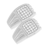 Photo of Slone 1 ct tw. Diamond Same Sex Mens Band Set 14K White Gold [WM620W]