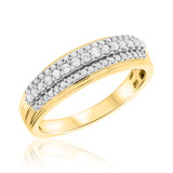 Photo of Reverent 3/4 ct tw. Diamond Wedding Band Set 10K Yellow Gold [BT634YM]