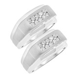 Photo of Caden 1 ct tw. Diamond Same Sex Mens Band Set 10K White Gold [WM624W]