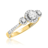 Photo of Blissfully 3/4 ct tw. Diamond Round Solitaire Engagement Ring 14K Yellow Gold [BT458YE-R038]