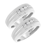 Photo of Bodhi 1/2 ct tw. Diamond Same Sex Mens Band Set 14K White Gold [WM626W]