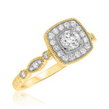 Photo of Entwined 1/2 ct tw. Diamond Round Solitaire Engagement Ring 14K Yellow Gold [BT459YE-R029]