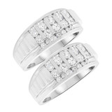 Photo of Rory 2 ct tw. Diamond Same Sex Mens Band Set 14K White Gold [WM628W]